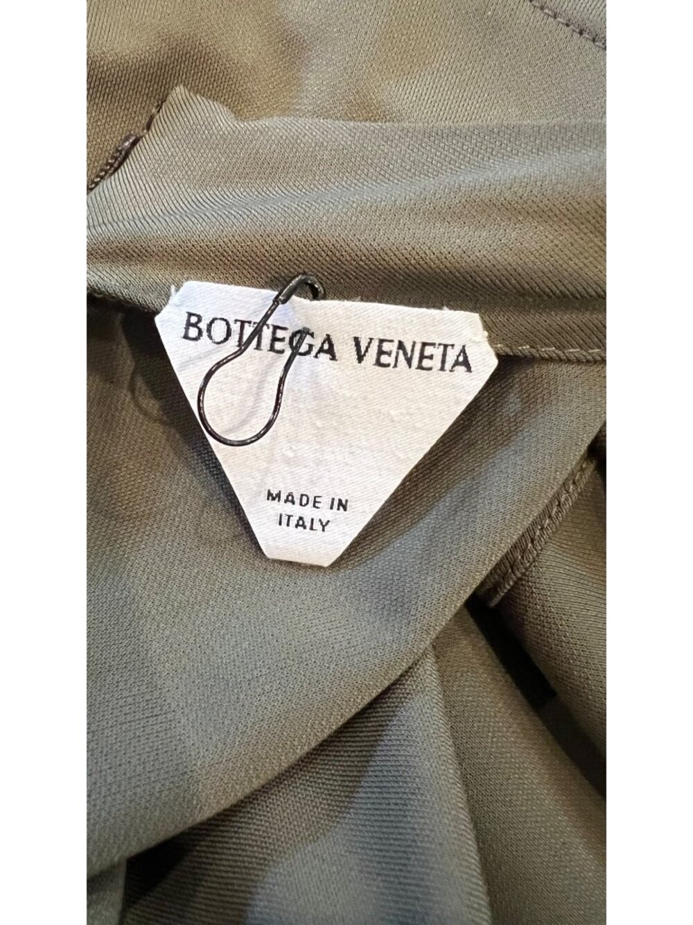 BOTTEGA VENETA Asymmetric embellished gathered khaki maxi dress size IT 42/ US - Picture 10 of 16